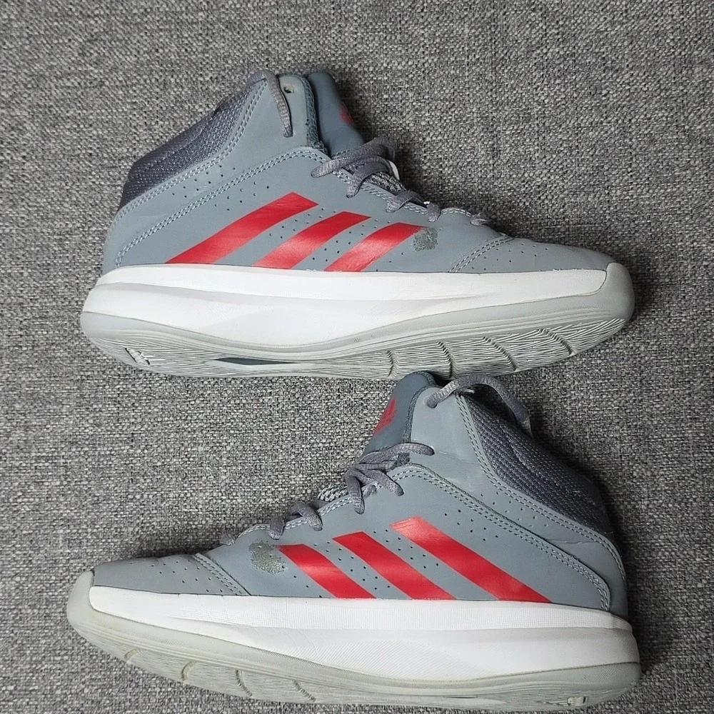 Adidas Isolation 2 Grey Red High Top Basketball CLN 1DU001 Youth 4.5
